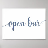 Poster Barre ouverte simple | Dusty Blue Any Event Sign (Devant)