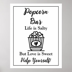 Poster Barre Popcorn Connexion Mariage
