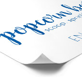 Poster Barre Popcorn Simple | French Blue Any Event Sign (Coin)