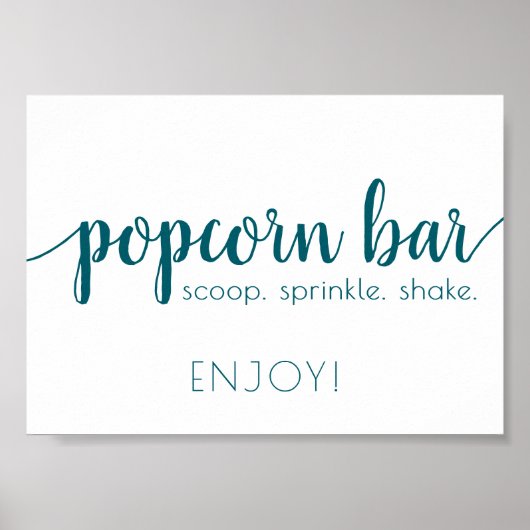 Poster Barre Popcorn Simple | Turquoise Aqua Any Event Si (Devant)