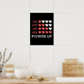 Poster Barre Power Up, Amusant, Gamer, Rétro, Geek, Nerd (Cuisine)