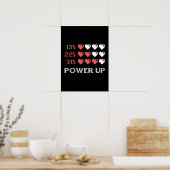 Poster Barre Power Up, Amusant, Gamer, Rétro, Geek, Post  (Cuisine)