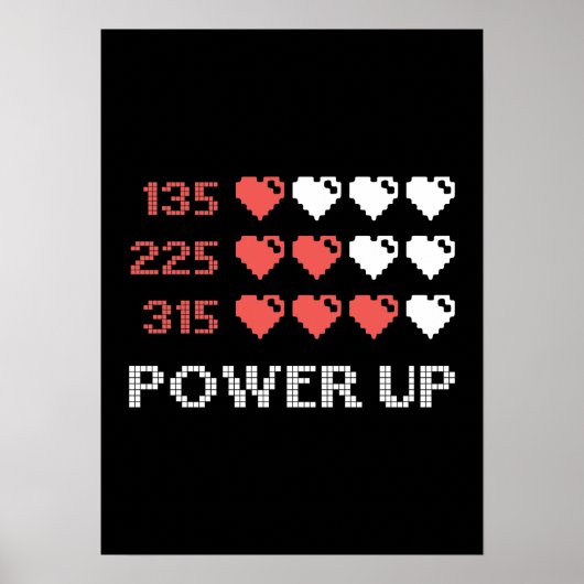 Poster Barre Power Up, Amusant, Gamer, Rétro, Geek, Post  (Devant)