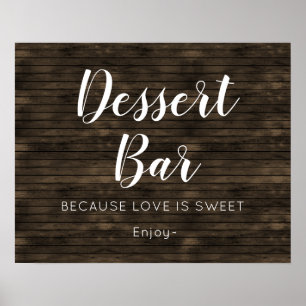 Poster Barre Rustique Mariage en bois