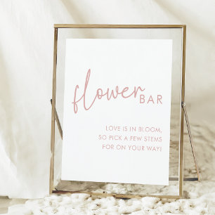 Poster Barre simple à Fêtes des mariées rose et blanc pou