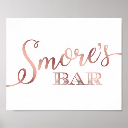 Poster BARRE SMORES Or Chic Rose Signal Imprimer (Devant)