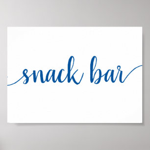 Poster Barre Snack Simple   French Blue Any Event Sign