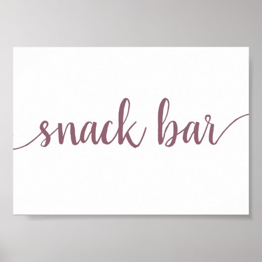 Poster Barre Snack Simple | Mauve Rose N'Importe Quel Évé (Devant)