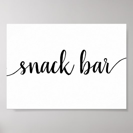 Poster Barre Snack Simple | Script noir Tout événement Si (Devant)
