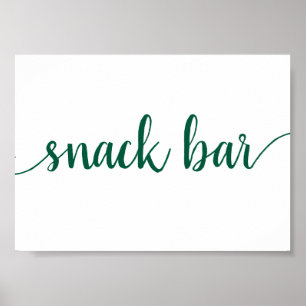 Poster Barre Snack Simple Symbole Hunter Green N'import