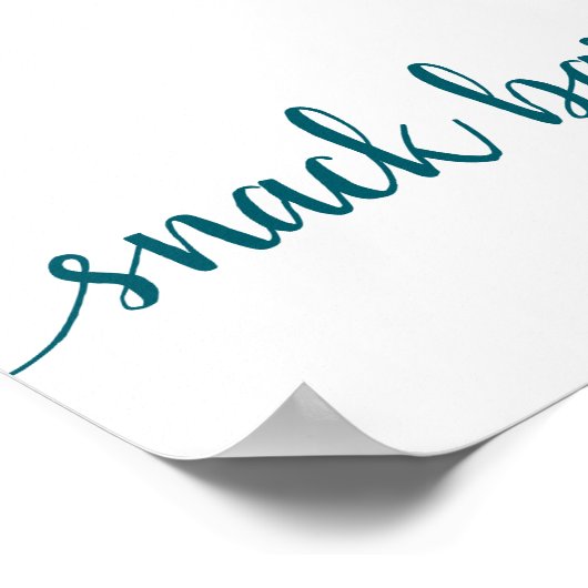 Poster Barre Snack Simple | Turquoise Aqua Any Event Sign (Coin)