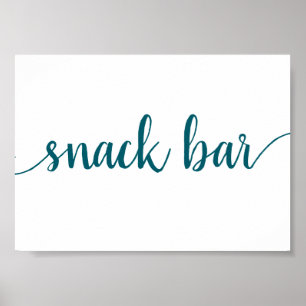 Poster Barre Snack Simple   Turquoise Aqua Any Event Sign