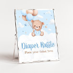 Poster Barreau bleu Baby shower Ours Teddy Raffin<br><div class="desc">Faites de votre événement un événement spécial avec ce Baby shower d'ours en peluche avec notre joli et mignon Diaper Raffle Sign avec adorable thème de Baby shower mignon. Téléchargez,  personnalisez et créez des souvenirs durables avec cette touche parfaite pour votre fête joyeuse ! BS1104</div>