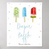 Poster Barreau bleu Baby shower Popsicle (Devant)