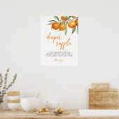 Poster Barreau de Baby shower orange d'agrumes botaniques (Cuisine)