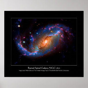 Poster Barred Spiral Galaxy NGC 1672