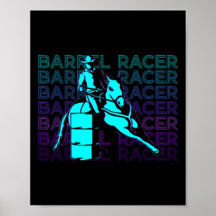 Poster Barrel Racer Barrel Racine Horseback équitation Ba