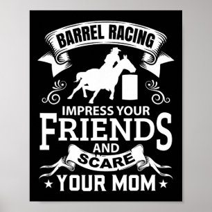 Poster Barrel Racing Horse Équitation Cheval Racer Rider