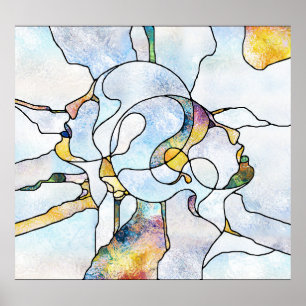 Poster Barres arc-en-ciel, unité en vitrail