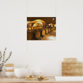 Poster Barres de chêne dans la cave du Domaine Comte (Cuisine)