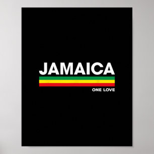 Poster Barres de couleur reggae rétro jamaïcaines Vacance