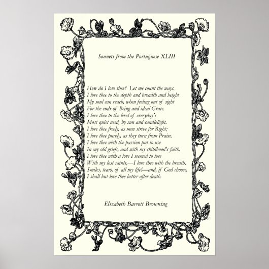 Poster Barrett Browning - Sonnets du Portugais 43 (Devant)