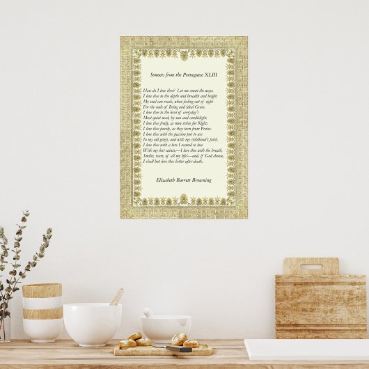 Poster Barrett Browning - Sonnets du Portugais 43 (Cuisine)