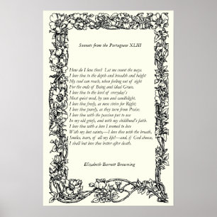 Poster Barrett Browning - Sonnets du Portugais 43