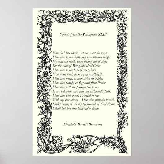 Poster Barrett Browning - Sonnets du Portugais 43 (Devant)