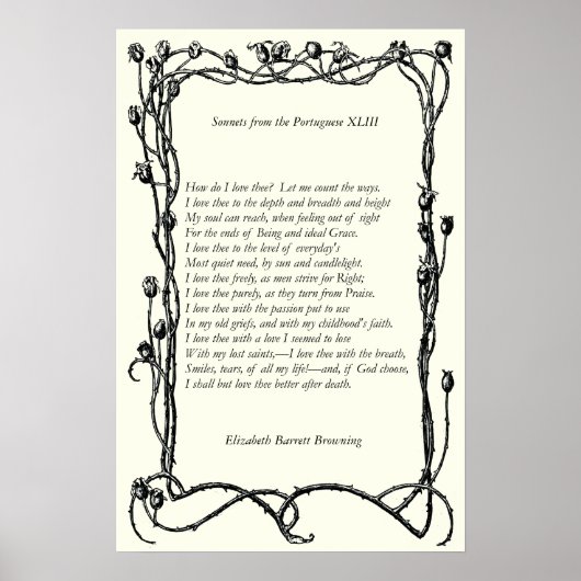 Poster Barrett Browning - Sonnets du Portugais 43 (Devant)