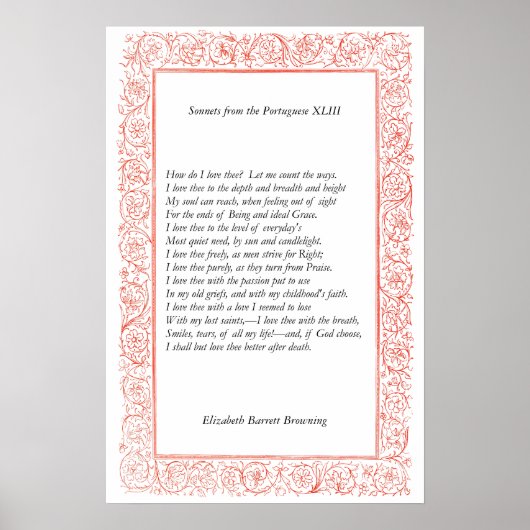 Poster Barrett Browning - Sonnets du Portugais 43 (Devant)