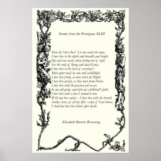 Poster Barrett Browning - Sonnets du Portugais 43 (Devant)