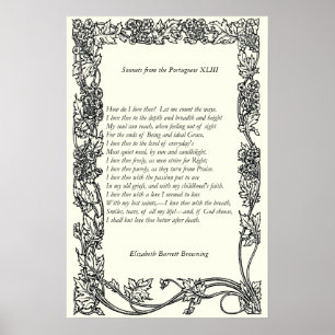Poster Barrett Browning - Sonnets du Portugais 43