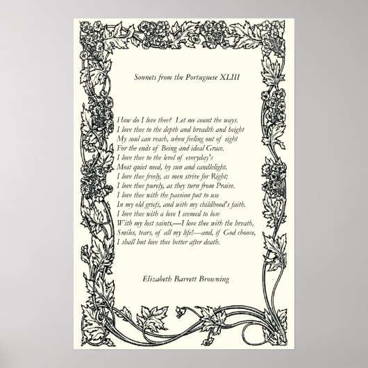 Poster Barrett Browning - Sonnets du Portugais 43 (Devant)
