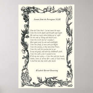 Poster Barrett Browning - Sonnets du Portugais 43