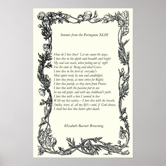 Poster Barrett Browning - Sonnets du Portugais 43 (Devant)