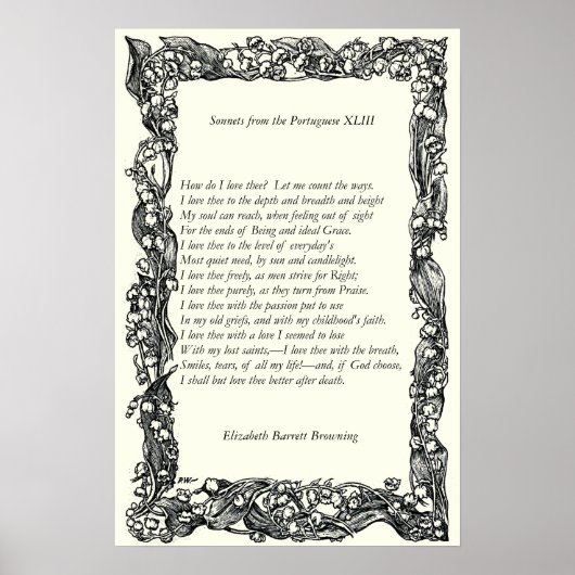 Poster Barrett Browning - Sonnets du Portugais 43 (Devant)