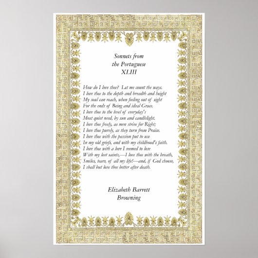Poster Barrett Browning - Sonnets du Portugais #43 (Devant)
