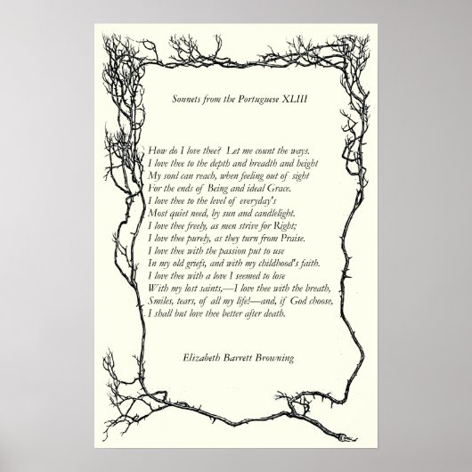 Poster Barrett Browning - Sonnets du Portugais 43 (Devant)
