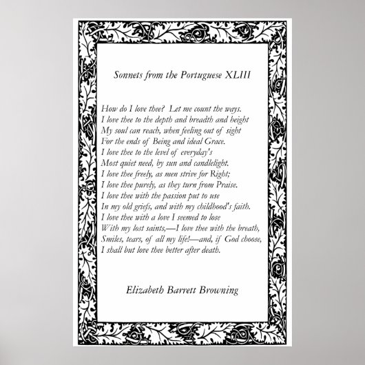 Poster Barrett Browning - Sonnets du Portugais 43 (Devant)