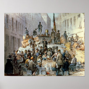 Poster Barricades à Marzstrasse, Vienne, 1848