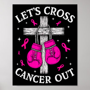 Poster Barrons le cancer Ruban rose Cancer du sein Boxe C