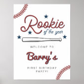 Poster BARRY Rookie de l'année Baseball Anniversaire Bien (Devant)