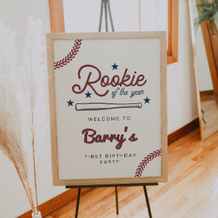 Poster BARRY Rookie de l'année Baseball Anniversaire Bien
