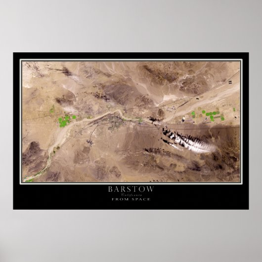 Poster Barstow California From Space Satellite Map (Devant)