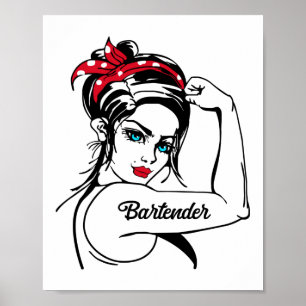 Poster Bartender Rosie Le Riveter Pin Up