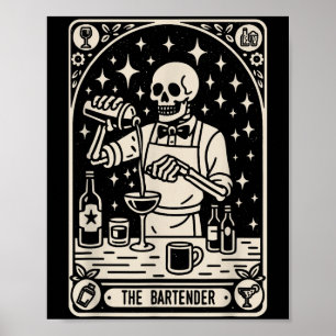 Poster Bartender Tarot Card Halloween Mixologue Barm