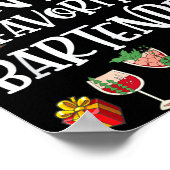 Poster Bartender Xmas Gift Santa's Favorite Bartender Chr (Coin)