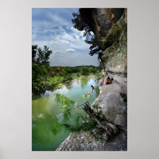 Poster Barton Creek Cliffs - Austin Texas (Devant)