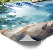 Poster Barton Springs Austin Texas Aquarelle (Coin)